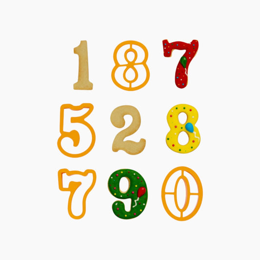 Kit 9 Cookie Cutters Giant Numbers