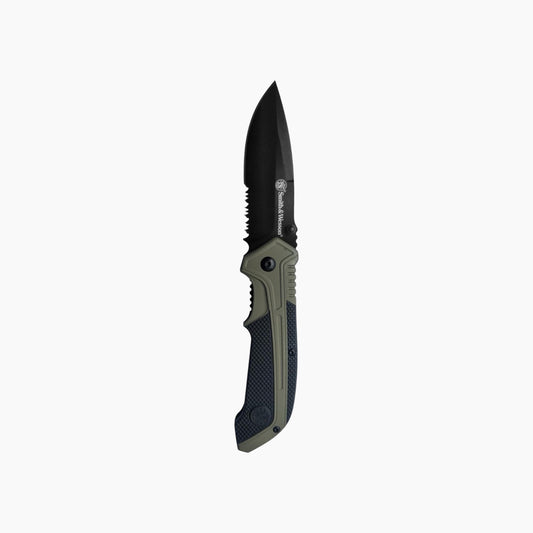 سكين قابل للطي Smith & Wesson S.A. Od Green Drop Point