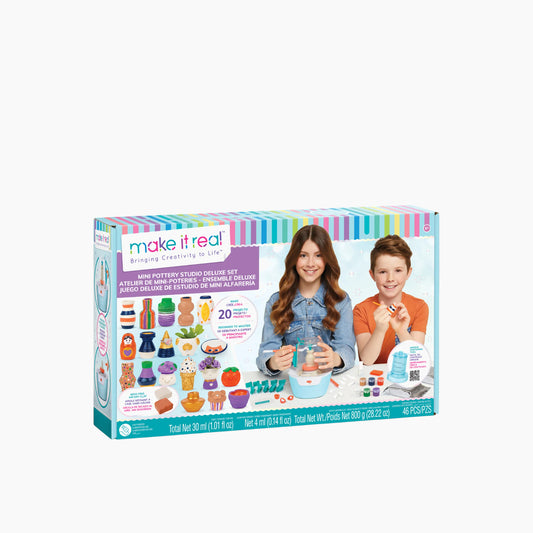 MAKE IT REAL Mini Pottery Studio Deluxe Set- 46 Pcs