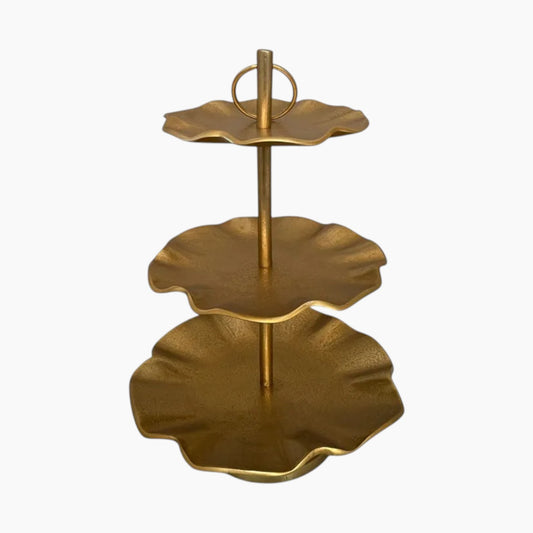 Weva Round Gold 3 Tier Cake Stand