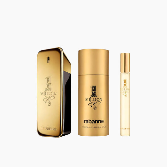 Paco Rabanne 1 Million EDT 100Ml + EDT 10Ml + Deodorant 150Ml Gift Set For Men