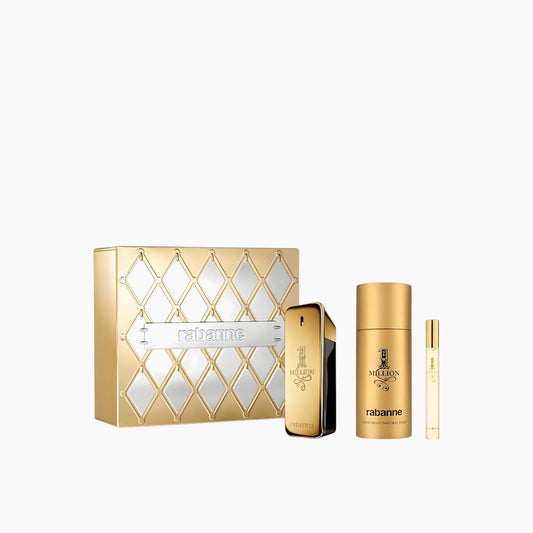 Paco Rabanne 1 Million EDT 100Ml + EDT 10Ml + Deodorant 150Ml Gift Set For Men