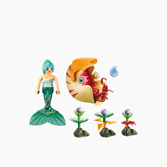 Playmobil Mermaid with Sea Snail Gondola Toy Playset