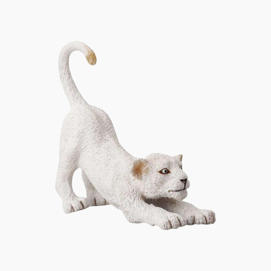 Collecta White Lion Cub - Stretching Animal Toy Figure