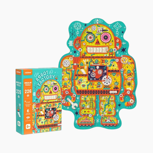 ألغاز Mideer Irregular Puzzle Robot Factory (عبوة صغيرة) 226 قطعة، مناسبة للأعمار من 5 سنوات فما فوق