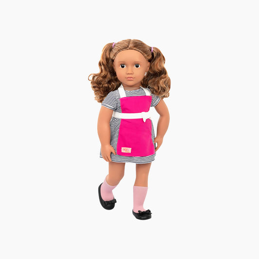 Battat Our Generation Deluxe Isa Diner Doll With Book