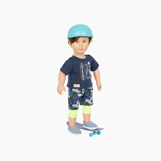 Battat Our Generation Boy Doll With Skateboard, Theodore