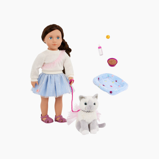 Battat Our Generation Doll & Pet Kitten With Accessories
