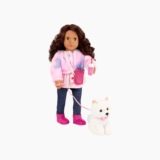 Battat Our Generation Doll & Pomeranian Pup With Accessories, Ines & Jojo