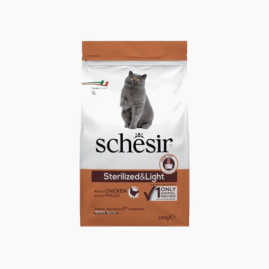 Schesir Cat Bag Dry Steril. & Overweight Chick. 6x1.5 kg