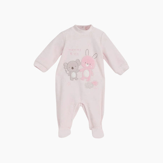 Chicco Girls Light Pink Printed Gift Set: Babysuit - Bib - Hat