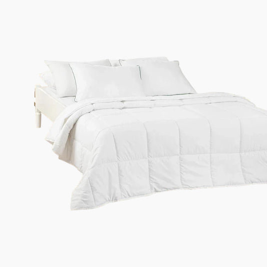 EH Living BAMBOO BASIC طقم لحاف وبطانية مزدوجة من الخيزران مقاس 195x215 سم أبيض