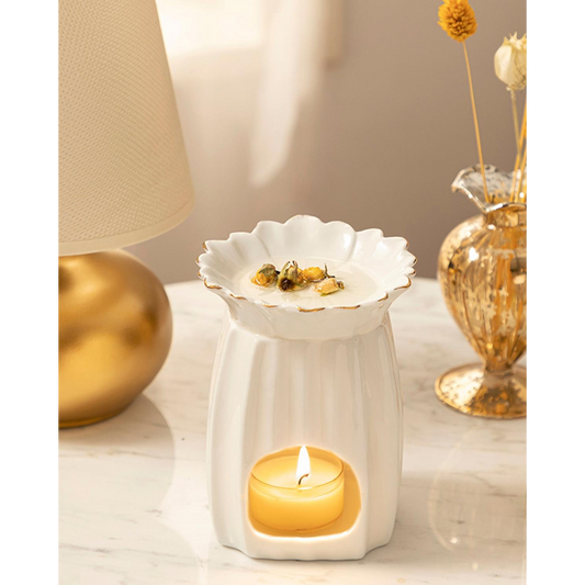 EH Living Daisy Bouquet Green Censer 11X11X14 cm White