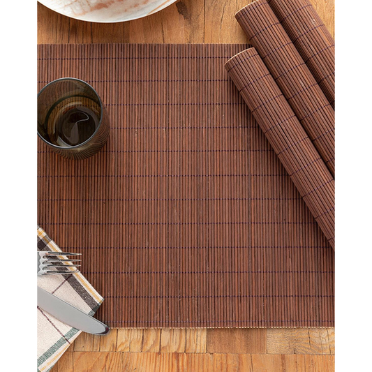 EH Living Martinez Bamboo 4 Pcs Table Mat 30x45 cm Brown