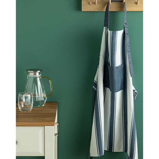 EH Living Blue Lines Polyester Kitchen Apron 65x75 cm Navy Blue