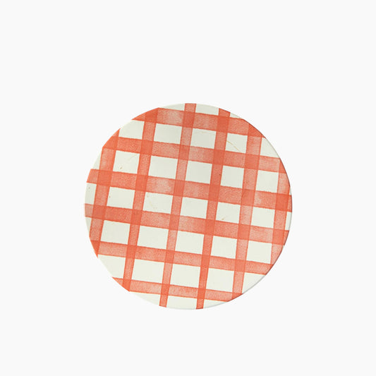 EH Living Art Pop Plaid Ceramic Trivet 16 سم برتقالي