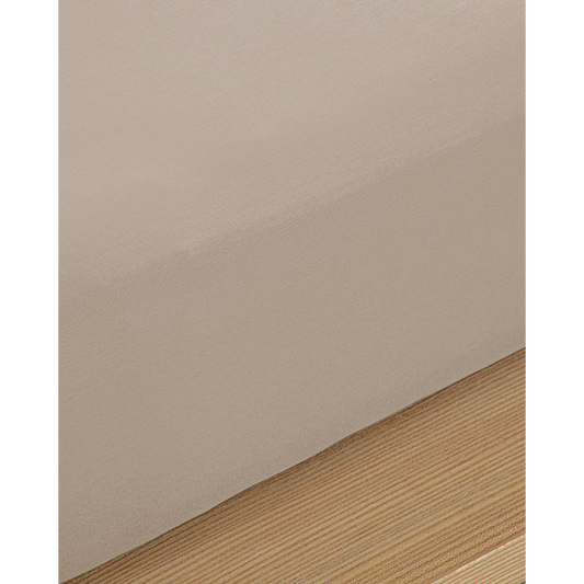 EH Living ملاءة سرير قطنية سادة مقاس مفرد كبير 120x200 سم لون قهوة فوم