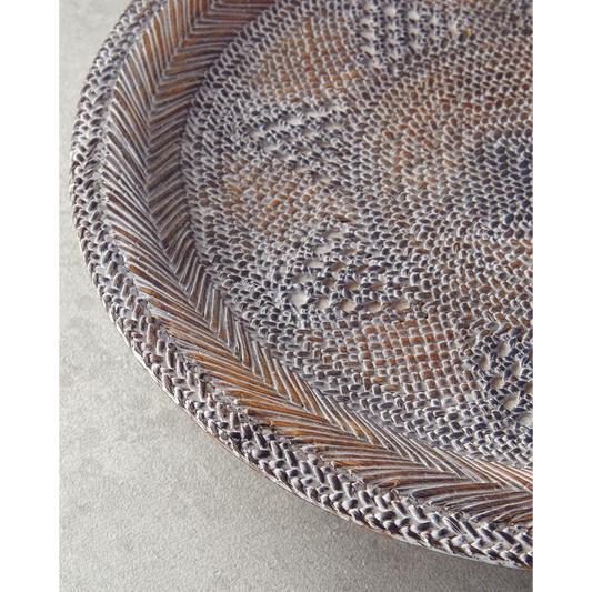 EH Living صينية ديكور روني من البولي ريزن 20x20x1.5 سم بني