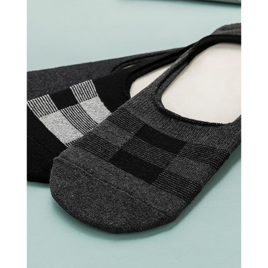 EH Living Folk Cotton Polyester Men’s 3 Pcs No Show Socks 40-44 Anthracite - Black