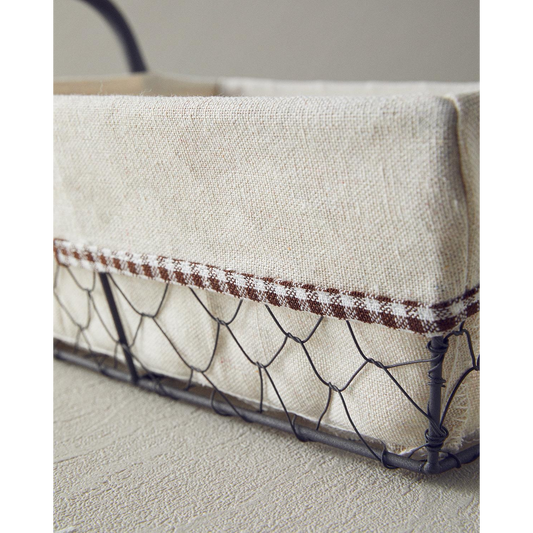EH Living Lydia Metal Bread Basket 30x20 cm Beige