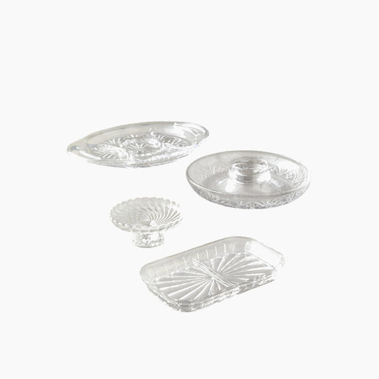 EH Living Cosmos Glass With 2 Sections Serving Ware 25x15 cm Transparent