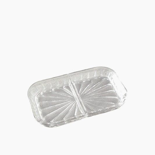 EH Living Cosmos Glass With 2 Sections Serving Ware 25x15 cm Transparent