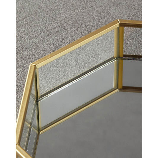 EH Living صينية زجاجية زخرفية فاخرة 23.8x23.8x3.5 سم ذهبي