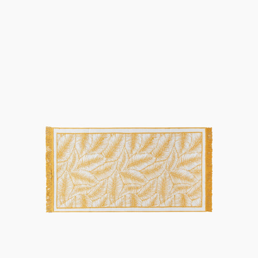 EH Living Leaves Woven Rug 80x150 cm Mustard