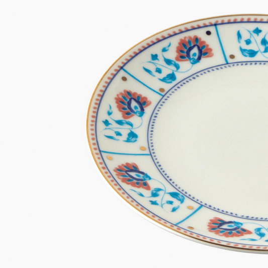 EH Living Carnival Leaves Bone Porcelain Cake Plate 20 cm Colored