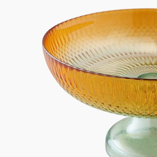EH Living Arina Glass With Legs Bowl 24 cm Green - Orange