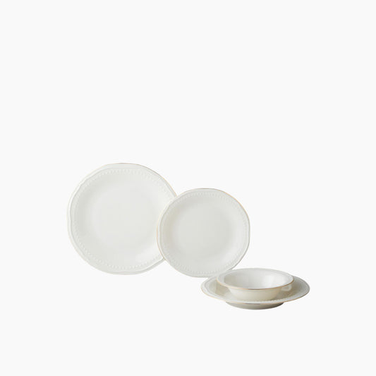 EH Living Livia Porcelain Table Set 24 Pieces, 6 Servings Gold