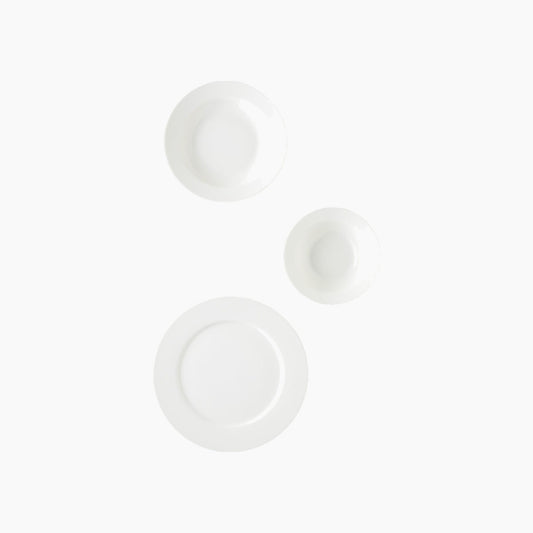 EH Living Parma Porcelain Table Set 12 Pieces, 4 Servings Silver