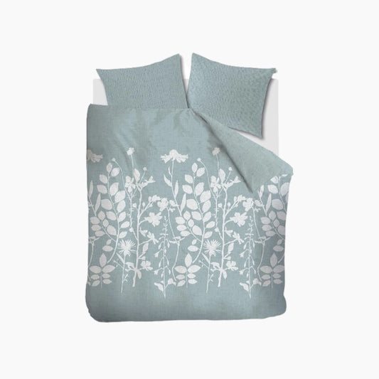 Beddinghouse Bedding House Plant Duvet Cover Set - 100% Cotton - 180 Thread - King & Super King - 3 Pcs - Blue