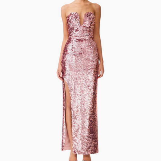Elliatt Alissa Sequin Strapless Gown in Pink