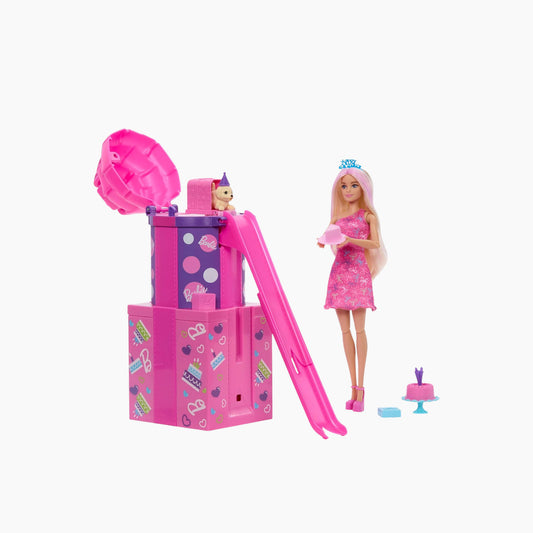 Mattel Barbie®️ Party Unboxed Surprise And Slide