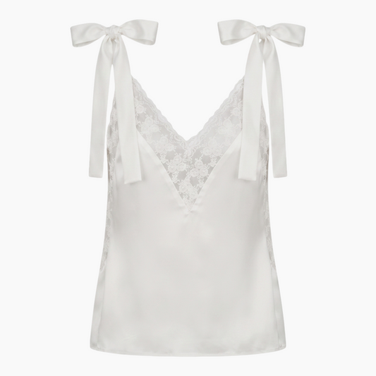 Bardot Aubrey Tie Strap Cami In Orchid White