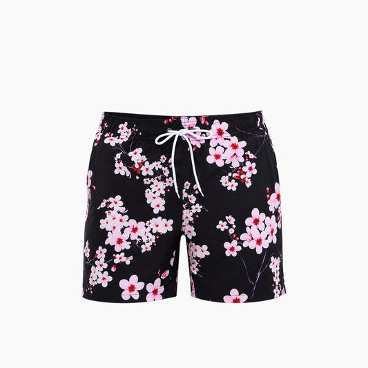 Leopardous Men's Shorts - Blossom on Black