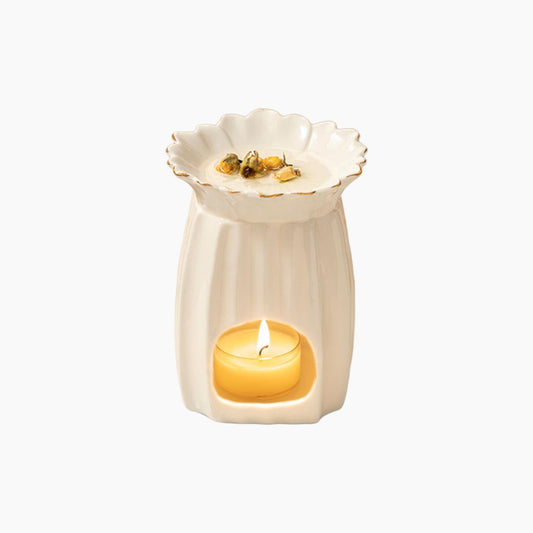 EH Living Daisy Bouquet Green Censer 11X11X14 cm White