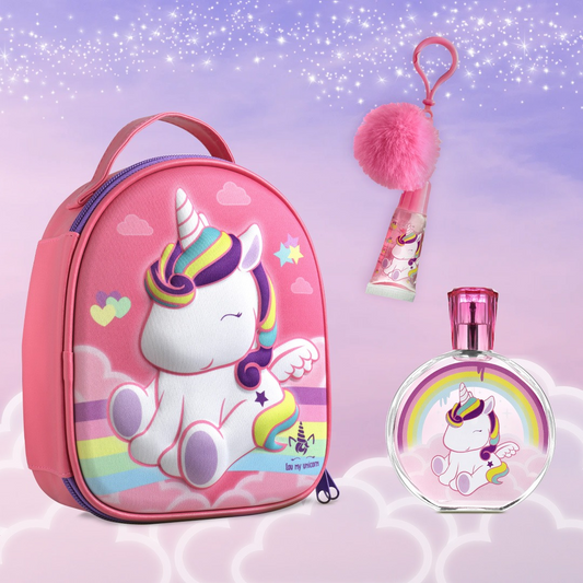Air-Val Eau My Unicorn Neceser 3D EDT 100Ml + Brillo Llavero Pompon + Bag Gift Set For Kids