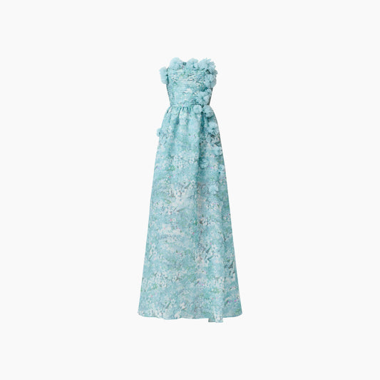Elliott Faye Strapless Gown in Blue