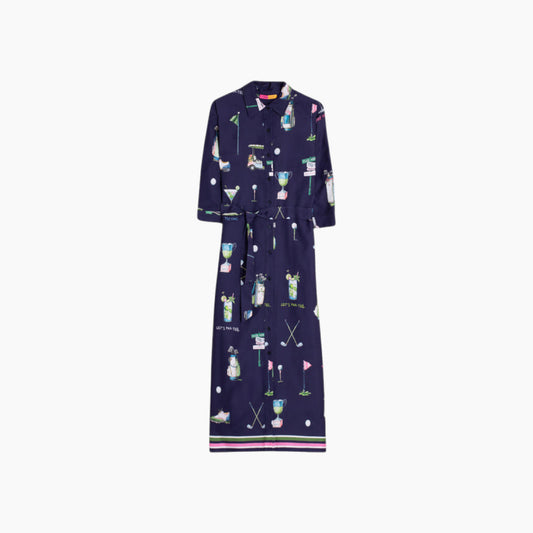 Vilagallo Golf Print Shirt Dress