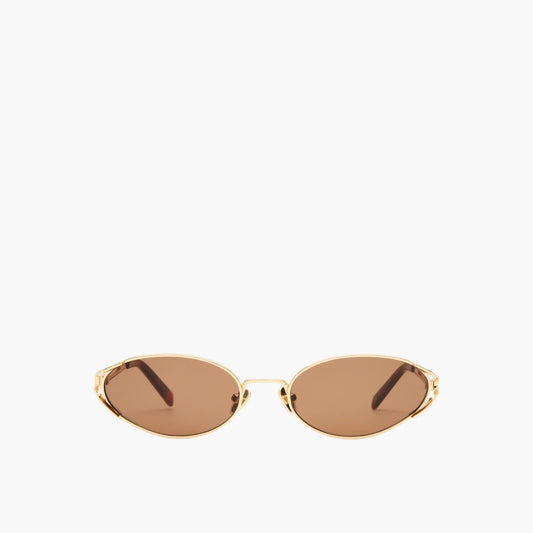 Luv Lou The Paloma Gold Brown Female Oval Sunglasses