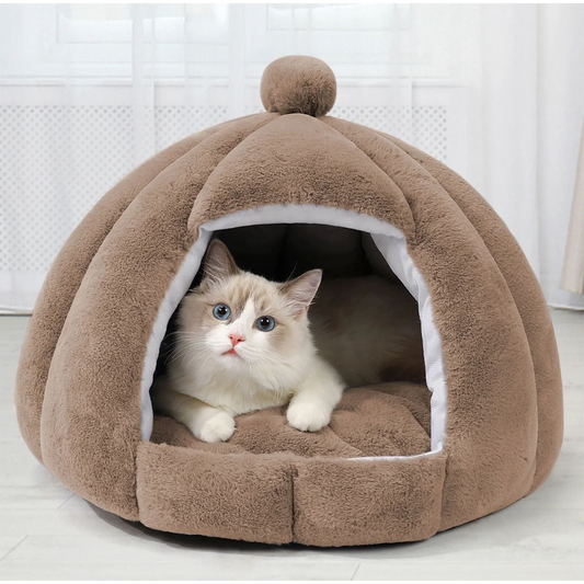 Village Care Large Igloo Pet Bed Brown