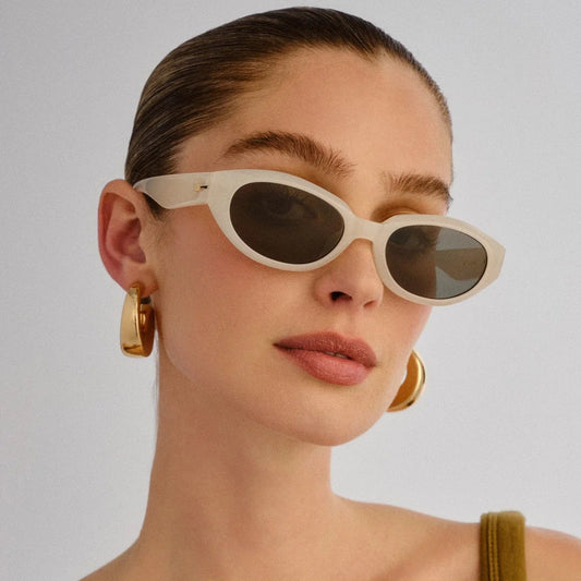 نظارات Le Specs Le Bijou LSP2552245 - أبيض بصري/ كاكي أحادي