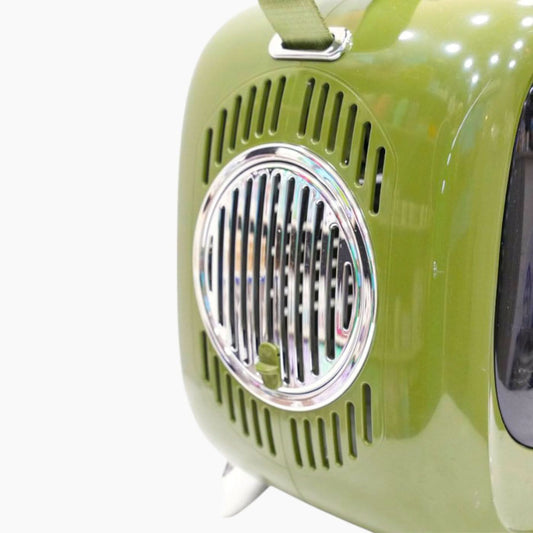 حاملة الحيوانات الأليفة M-Pets Retro TV باللون الأخضر