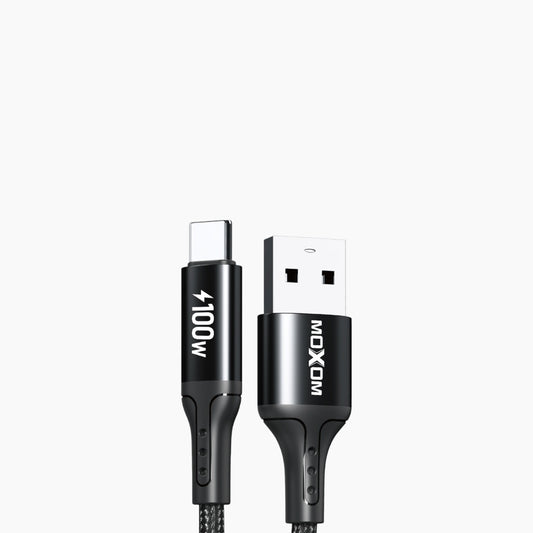 كابل شحن ونقل بيانات Moxom Lx-Cb807 USB إلى Type-C (100 واط)
