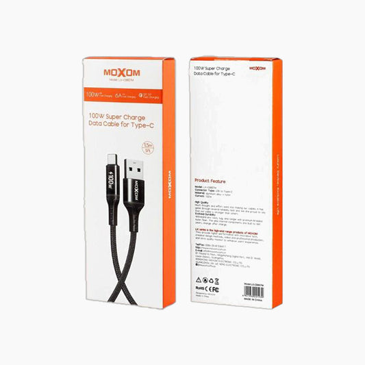 كابل شحن ونقل بيانات Moxom Lx-Cb807 USB إلى Type-C (100 واط)