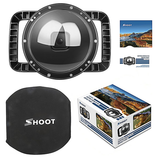 عدسة SHOOT Dome Port لكاميرا GoPro Hero 11/10/9 باللون الأسود