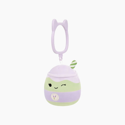 JAZWARES Squishmallows- Clip-On Little Plush 3.5" Latchmi the Lavender Matcha Latte