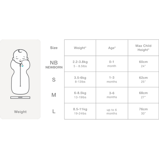 Love To Dream Swaddle Up™ Original 1.0 Tog أبيض حديثي الولادة